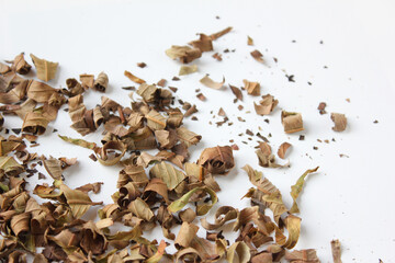 dried guava leaf isolated on white background