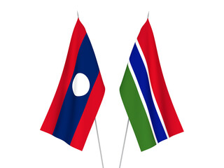 Laos and Republic of Gambia flags