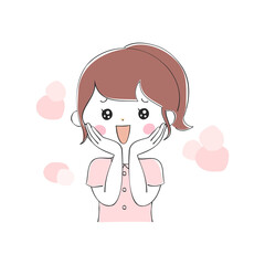 若い女性の表情バリエーション