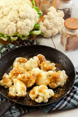 Vegetarian fried cauliflower with bread crumb