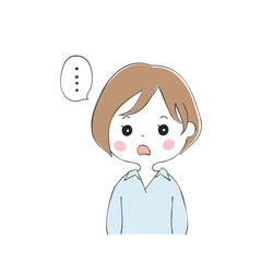 若い女性の表情バリエーション