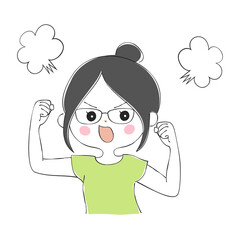 若い女性の表情バリエーション