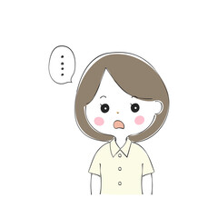 若い女性の表情バリエーション