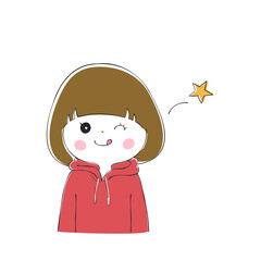 若い女性の表情バリエーション