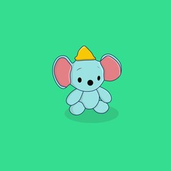 vector illustration of cute koala. blue koala is sitting. flat design koala. mascot koala. walpaper