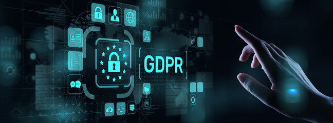 Obraz na płótnie Canvas GDPR Data Protection Regulation European Law Cyber security compliance.