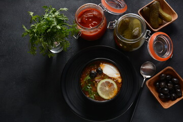 Russian traditional soup 