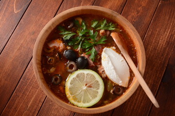 Russian traditional soup 