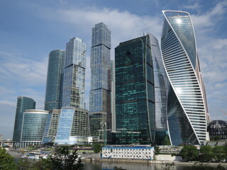 Fototapeta na wymiar Moscow city from many angles, the whole building