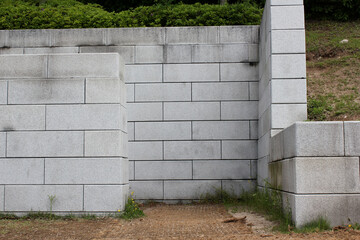 Fototapeta premium old gray brick wall and space .