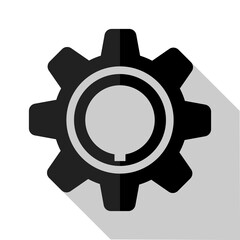 Setting gear icon vector. Gear sign. Concept vector icon. Flat gear.