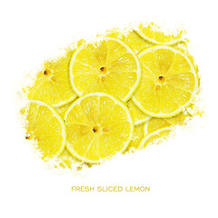 Fresh sliced Lemon. Isolated on a white background. Organic products. Healthy food.