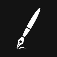 Fountain pen for school icon. Business symbol. Cector stock illustration. EPS 10