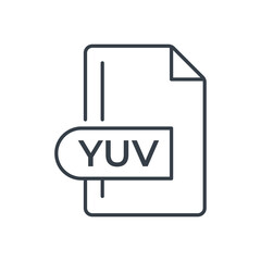 YUV File Format Icon. YUV extension line icon.