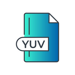YUV File Format Icon. YUV extension gradiant icon.