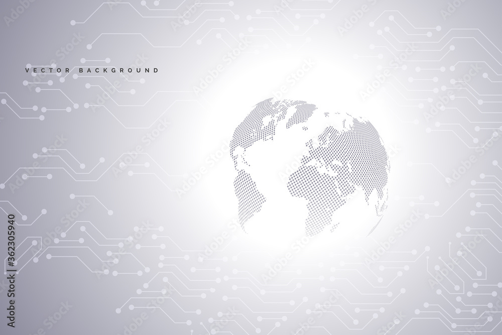 Poster global network connection.abstract background technology graphic design. network wireless systems an