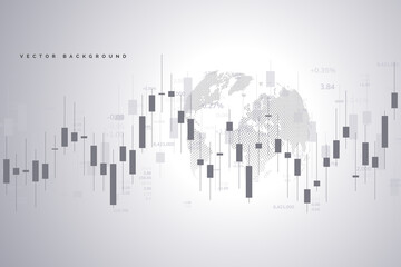 Stock market graph or forex trading chart for business and financial concepts, reports and investment . Vector illustration