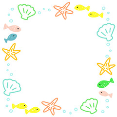 海　生き物　かわいい　フレーム