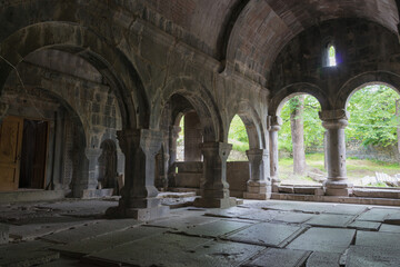 Fototapeta na wymiar Sanahin Monastery in Sanahin village, Alaverdi, Lori, Armenia. It is part of the World Heritage Site - Monasteries of Haghpat and Sanahin.
