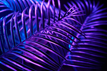 Creative tropic purple leaves layout.