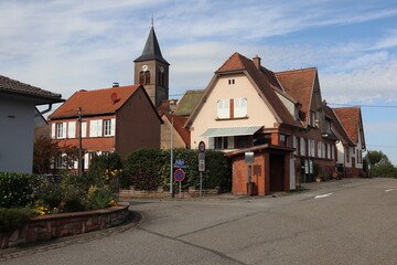 Lichtenberg, Region Grand Est/ France - October 12 2019: Village of Lichtenberg, Alsace region in France
