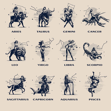 A collection of all the zodiac signs.