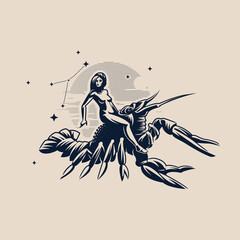 Sign of the zodiac Cancer.