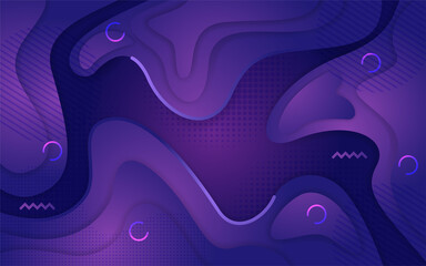 Abstract modern purple dynamic fluid background design.
