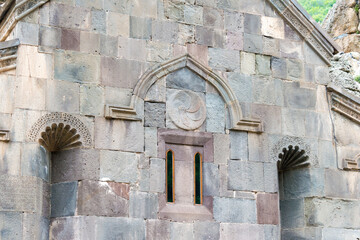 Geghard Monastery in Goght, Kotayk, Armenia. It is part of the World Heritage Site - Monastery of Geghard and the Upper Azat Valley.