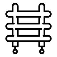 Bathroom towel dryer icon. Outline bathroom towel dryer vector icon for web design isolated on white background