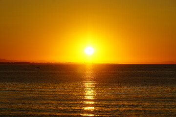 Beautiful sunrise in Thassos , a small beautiful island in Greece 