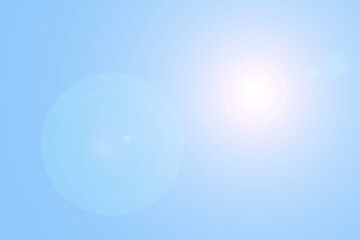 blue lens flare sun abstract background