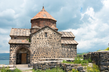 Fototapeta na wymiar Sevanavank Monastery. a famous Historic site in Sevan, Gegharkunik, Armenia.