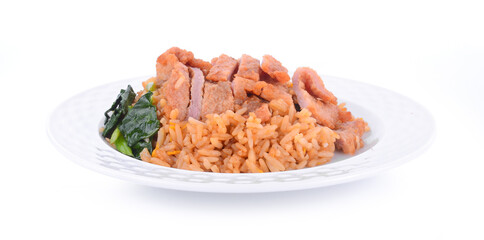 Fried rice isolated on white background