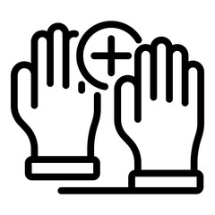 Protected hands icon. Outline protected hands vector icon for web design isolated on white background