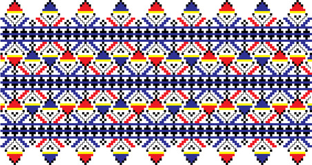 Traditional Romanian folk art knitted embroidery pattern