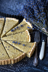 sweet cottage cheese tart with lavender