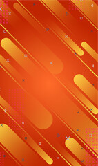 geometric background. Dynamic shapes composition by lines and gradient with orange and yellow color