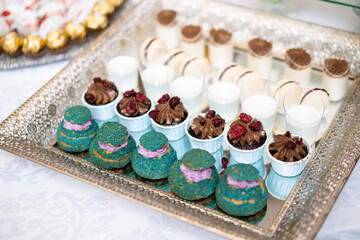 delicious sweet dessert candy bar on celebration.
