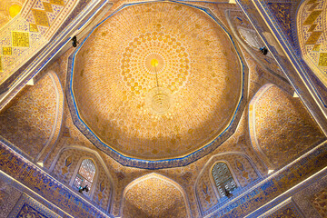 Fototapeta na wymiar Detail of Gur-e-Amir Mausoleum. a famous world heritage site in Samarkand, Uzbekistan.