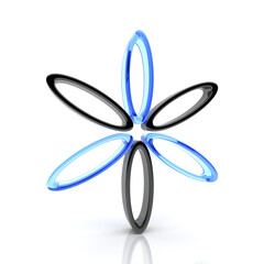 Illustration of design element glass and black flower