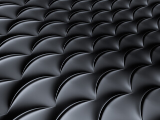 Naklejka na ściany i meble Black metallic background with curves pattern. Tile pattern