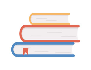 Vector pile of books. Back to school educational clipart. Cute flat style illustration. Learning or education concept .