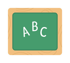 Vector chalk board illustration. Back to school educational clipart. Cute flat style blackboard. Funny picture for kids.