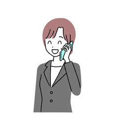 電話をする女性