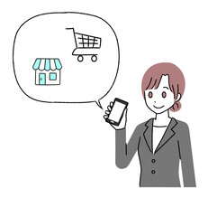 スマートフォンと女性