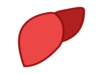 vector illustration of a red heart, Liver icon in trendy flat style isolated on white background. Symbol for your web site design, logo, app, UI. Vector illustration, EPS