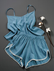 layout of women's nightwear, pajamas, delicate, beautiful, fashionable, comfortable