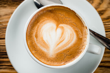 coffee Cup with heart love pattern