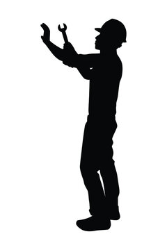 recommend clip art: Male engineer silhouette vector